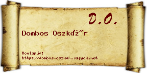 Dombos Oszkár névjegykártya